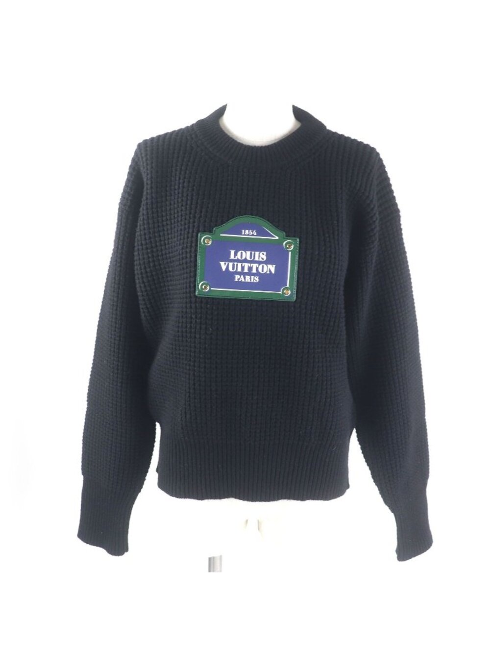 Louis Vuitton LV Street Sign Cashmere Mixed Logo Patch Waffle Knit Sweater